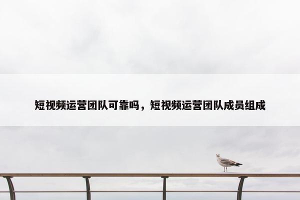 短视频运营团队可靠吗，短视频运营团队成员组成