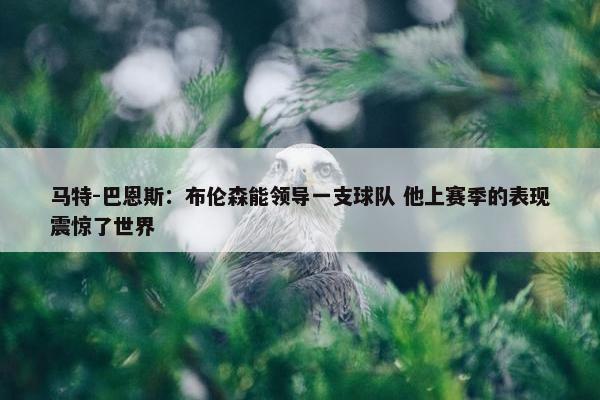 马特-巴恩斯：布伦森能领导一支球队 他上赛季的表现震惊了世界