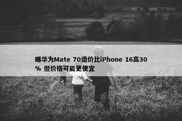 曝华为Mate 70造价比iPhone 16高30% 但价格可能更便宜