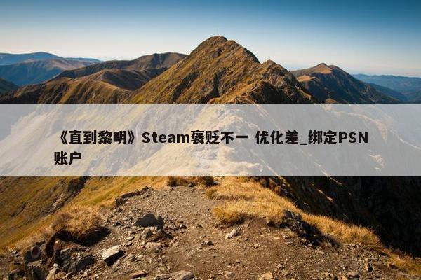 《直到黎明》Steam褒贬不一 优化差_绑定PSN账户