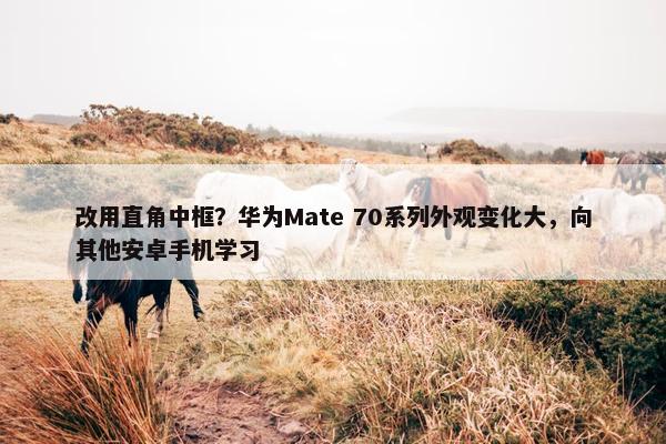 改用直角中框？华为Mate 70系列外观变化大，向其他安卓手机学习