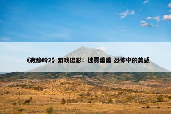 《寂静岭2》游戏摄影：迷雾重重 恐怖中的美感