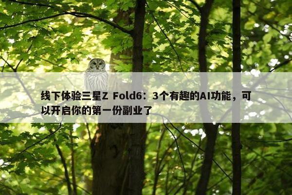 线下体验三星Z Fold6：3个有趣的AI功能，可以开启你的第一份副业了