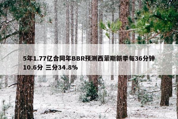 5年1.77亿合同年BBR预测西蒙斯新季每36分钟10.6分 三分34.8%