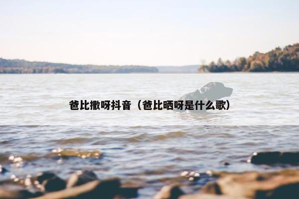 爸比撒呀抖音（爸比晒呀是什么歌）