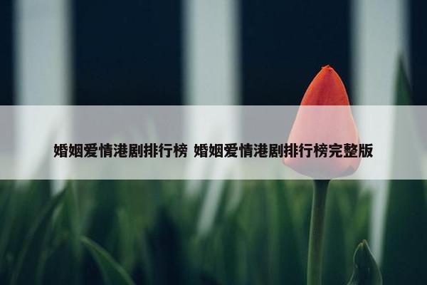 婚姻爱情港剧排行榜 婚姻爱情港剧排行榜完整版