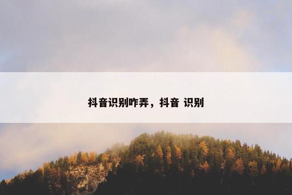 抖音识别咋弄，抖音 识别