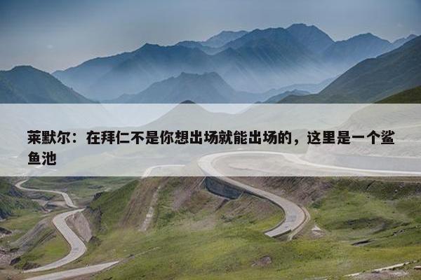 莱默尔：在拜仁不是你想出场就能出场的，这里是一个鲨鱼池