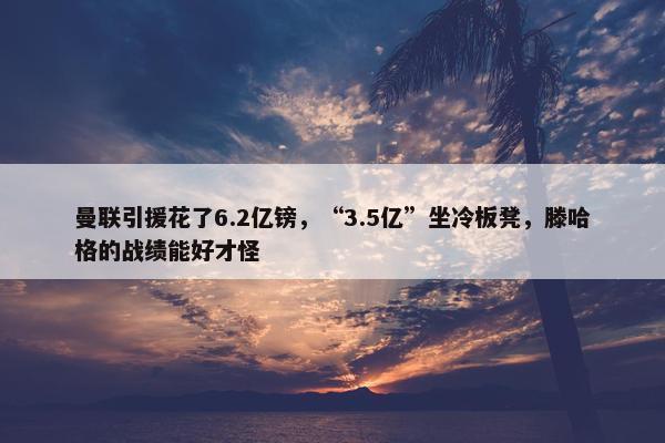 曼联引援花了6.2亿镑，“3.5亿”坐冷板凳，滕哈格的战绩能好才怪