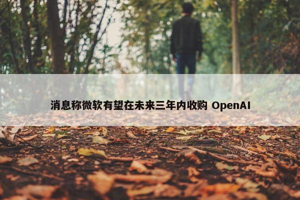 消息称微软有望在未来三年内收购 OpenAI