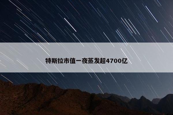 特斯拉市值一夜蒸发超4700亿