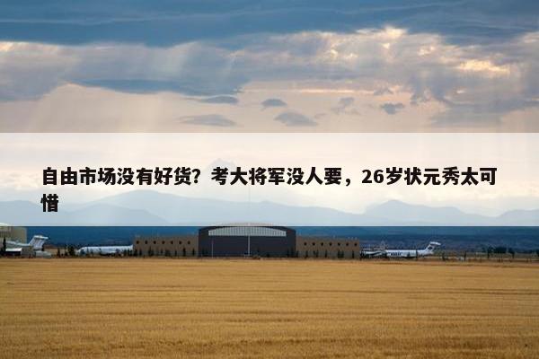 自由市场没有好货？考大将军没人要，26岁状元秀太可惜