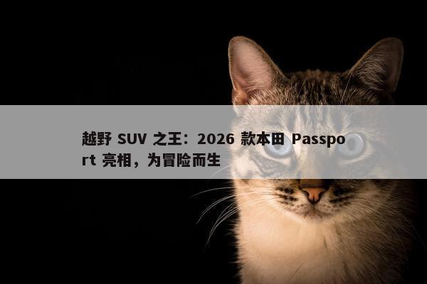 越野 SUV 之王：2026 款本田 Passport 亮相，为冒险而生