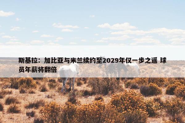 斯基拉：加比亚与米兰续约至2029年仅一步之遥 球员年薪将翻倍