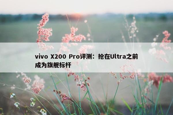 vivo X200 Pro评测：抢在Ultra之前成为旗舰标杆