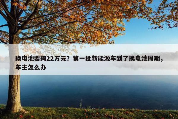 换电池要掏22万元？第一批新能源车到了换电池周期，车主怎么办