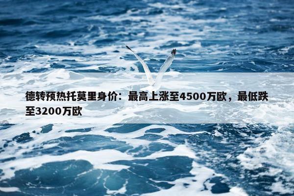 德转预热托莫里身价：最高上涨至4500万欧，最低跌至3200万欧