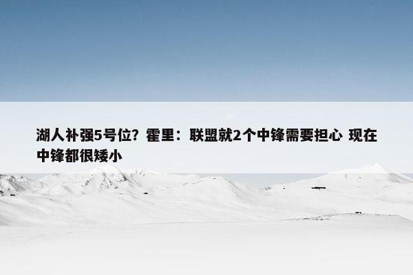 湖人补强5号位？霍里：联盟就2个中锋需要担心 现在中锋都很矮小