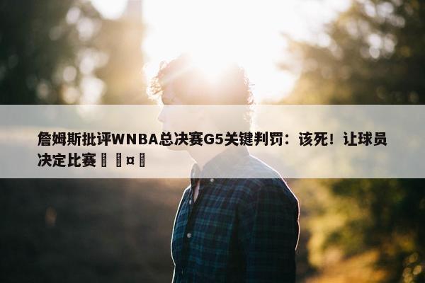 詹姆斯批评WNBA总决赛G5关键判罚：该死！让球员决定比赛🤬