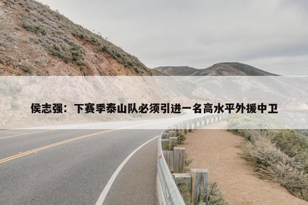 侯志强：下赛季泰山队必须引进一名高水平外援中卫