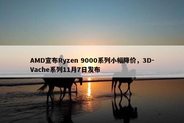 AMD宣布Ryzen 9000系列小幅降价，3D-Vache系列11月7日发布