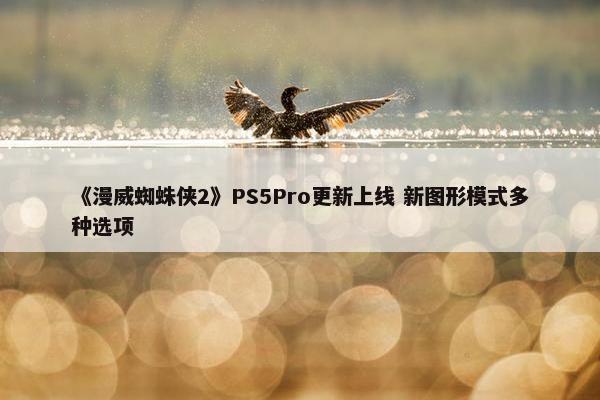 《漫威蜘蛛侠2》PS5Pro更新上线 新图形模式多种选项