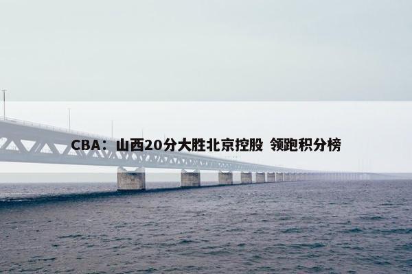 CBA：山西20分大胜北京控股 领跑积分榜