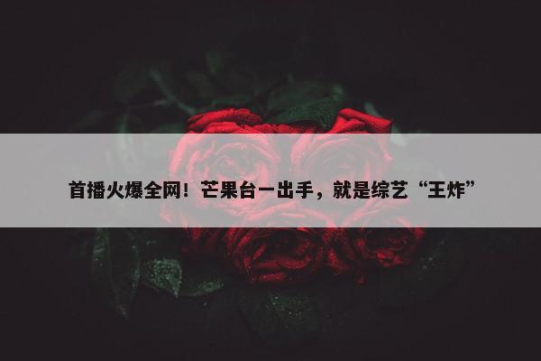 首播火爆全网！芒果台一出手，就是综艺“王炸”