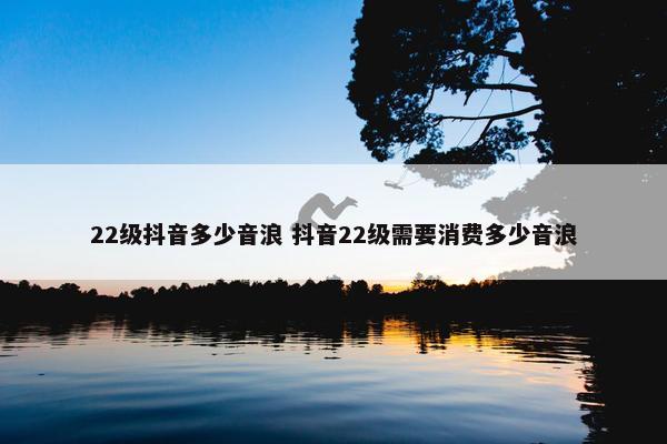 22级抖音多少音浪 抖音22级需要消费多少音浪