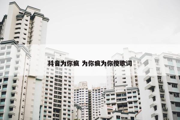 抖音为你疯 为你疯为你傻歌词