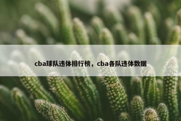 cba球队违体排行榜，cba各队违体数据