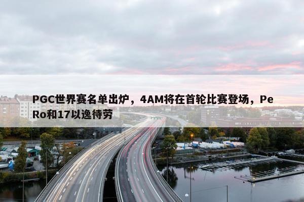 PGC世界赛名单出炉，4AM将在首轮比赛登场，PeRo和17以逸待劳