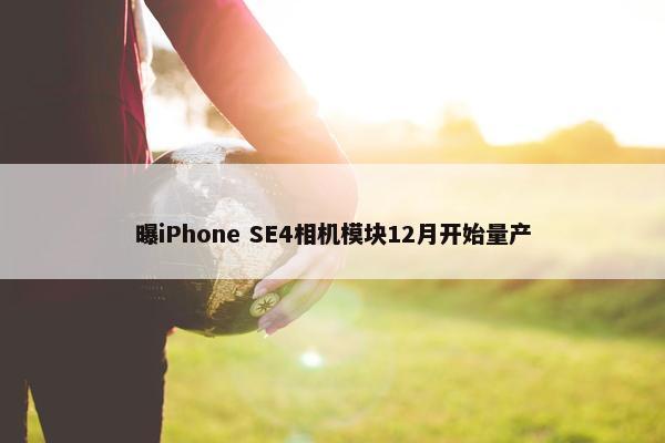 曝iPhone SE4相机模块12月开始量产