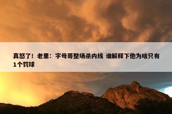 真怒了！老里：字母哥整场杀内线 谁解释下他为啥只有1个罚球