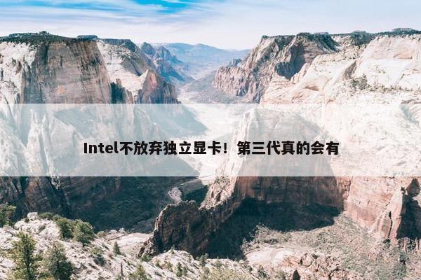 Intel不放弃独立显卡！第三代真的会有