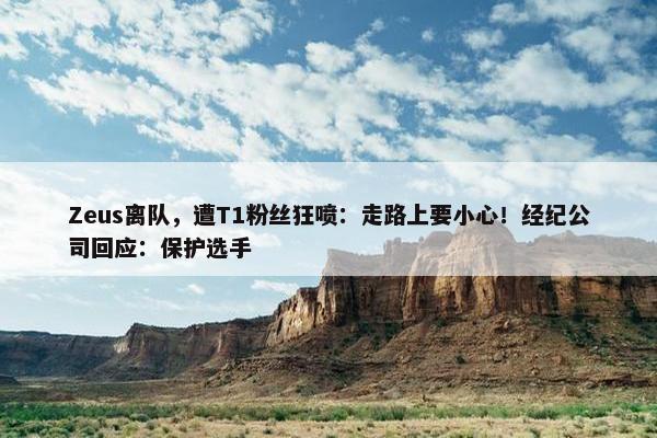 Zeus离队，遭T1粉丝狂喷：走路上要小心！经纪公司回应：保护选手