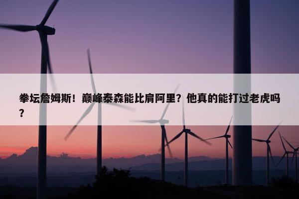 拳坛詹姆斯！巅峰泰森能比肩阿里？他真的能打过老虎吗？