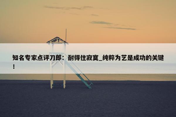 知名专家点评刀郎：耐得住寂寞_纯粹为艺是成功的关键！