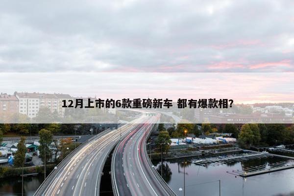 12月上市的6款重磅新车 都有爆款相？