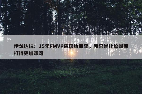 伊戈达拉：15年FMVP应该给库里，我只是让詹姆斯打得更加艰难