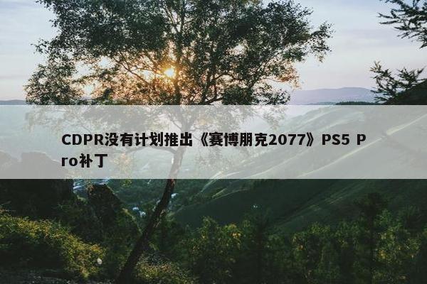 CDPR没有计划推出《赛博朋克2077》PS5 Pro补丁