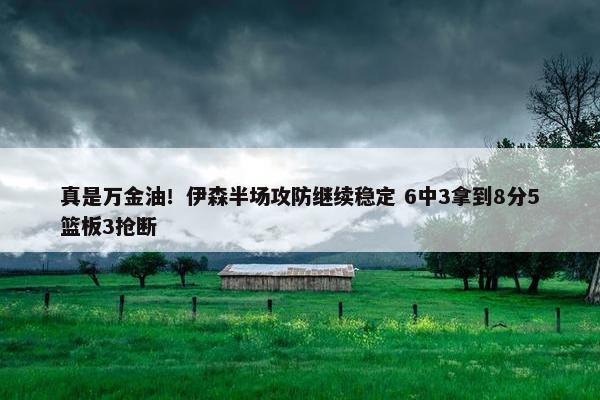 真是万金油！伊森半场攻防继续稳定 6中3拿到8分5篮板3抢断