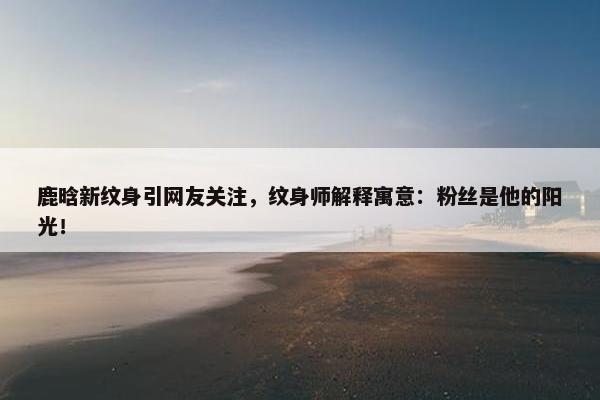 鹿晗新纹身引网友关注，纹身师解释寓意：粉丝是他的阳光！