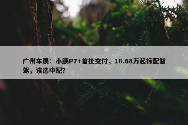 广州车展：小鹏P7+首批交付，18.68万起标配智驾，该选中配？