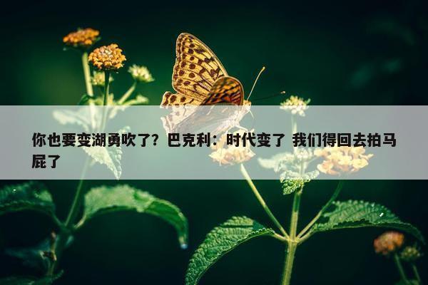 你也要变湖勇吹了？巴克利：时代变了 我们得回去拍马屁了