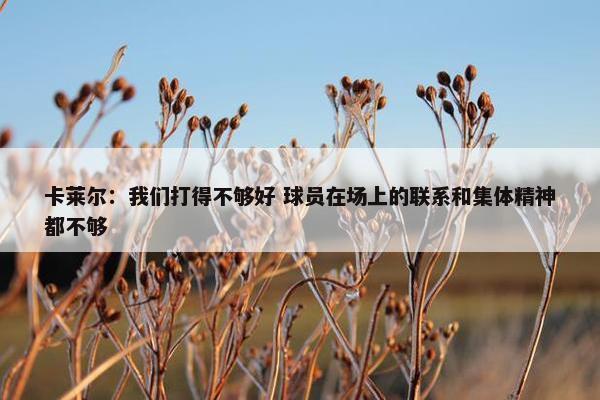 卡莱尔：我们打得不够好 球员在场上的联系和集体精神都不够