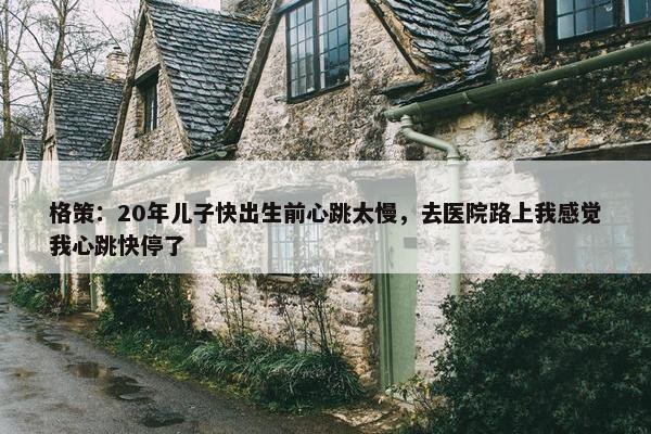 格策：20年儿子快出生前心跳太慢，去医院路上我感觉我心跳快停了