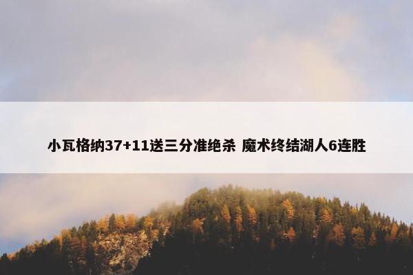 小瓦格纳37+11送三分准绝杀 魔术终结湖人6连胜