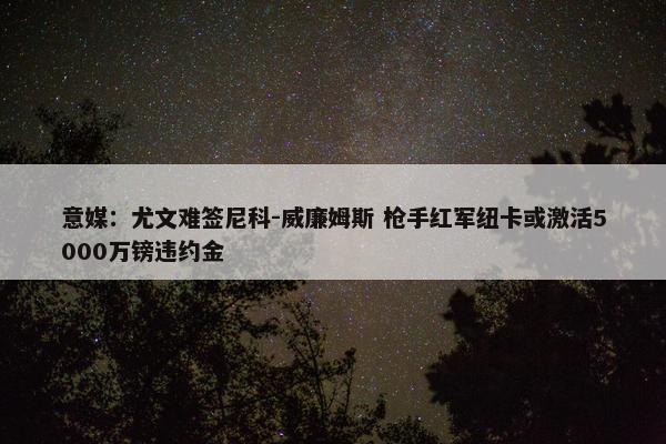 意媒：尤文难签尼科-威廉姆斯 枪手红军纽卡或激活5000万镑违约金