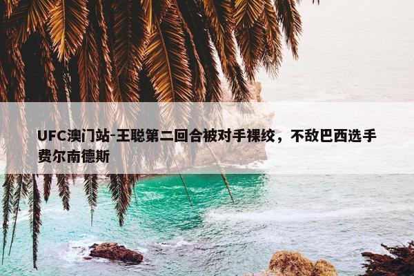 UFC澳门站-王聪第二回合被对手裸绞，不敌巴西选手费尔南德斯